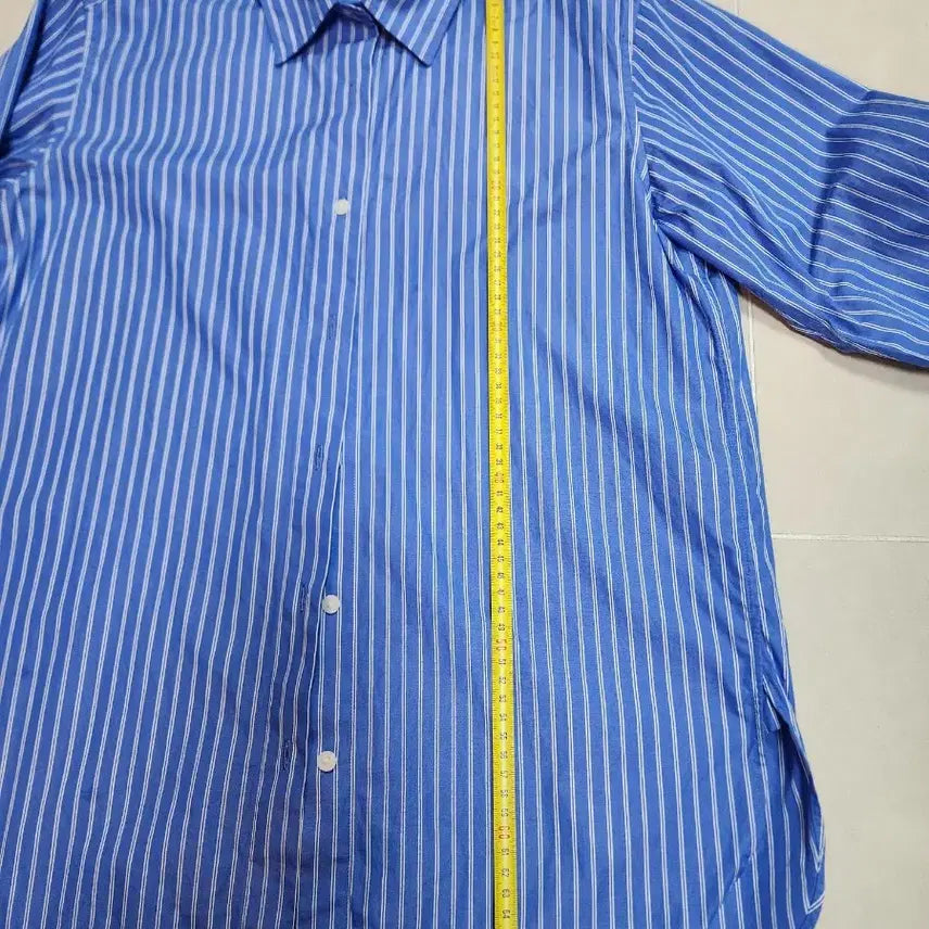 [BUNJANG] Uniqlo Blue Striped Shirt M / 유니클로 블루 스트라이프 셔츠 M