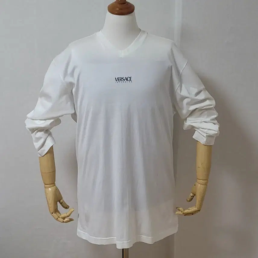[SOLD OUT] 베르사체 화이트 V넥 긴팔 티셔츠