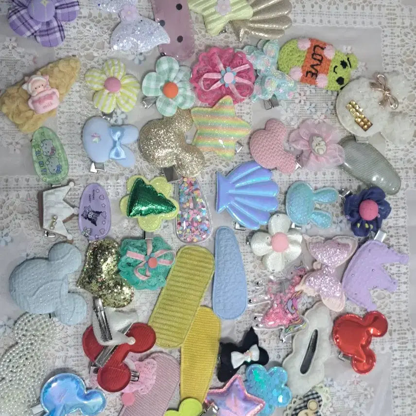 [SOLD OUT] H6 새상품 귀여운 유아 머리핀 세트 50개 일괄