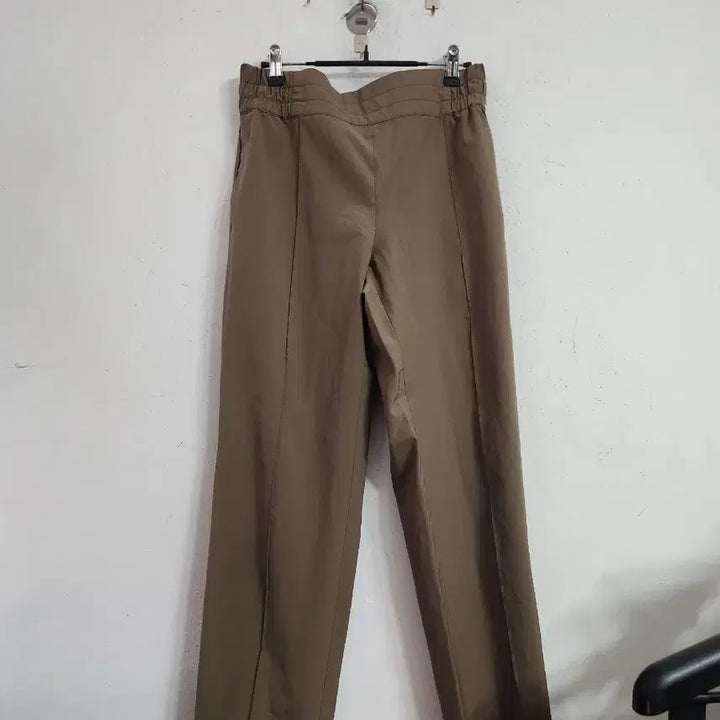 [BUNJANG] Khaki Wide Waistband Pants / 카키색 허리밴딩 와이드 팬츠