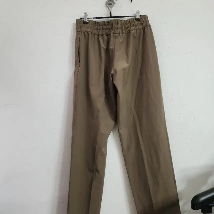 [BUNJANG] Khaki Wide Waistband Pants / 카키색 허리밴딩 와이드 팬츠