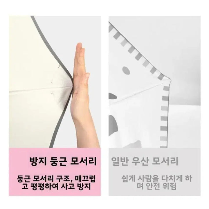 [BUNJANG] Rabbit and Bear Round Edge Automatic Umbrella / 어린이 우산 양산겸용 야광 안전 라운드테두리 자동우산 토끼와곰
