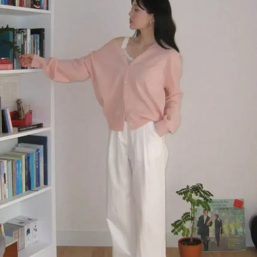 [SOLD OUT] 가내스라 오디네르 버논 코튼 핀턱 와이드팬츠 화이트 아이보리