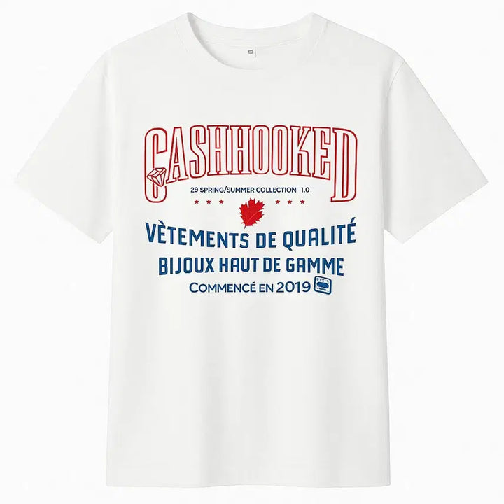 [BUNJANG] CASHHOOKED White Short Sleeve T-shirt / CASHHOOKED 화이트 반팔 티셔츠
