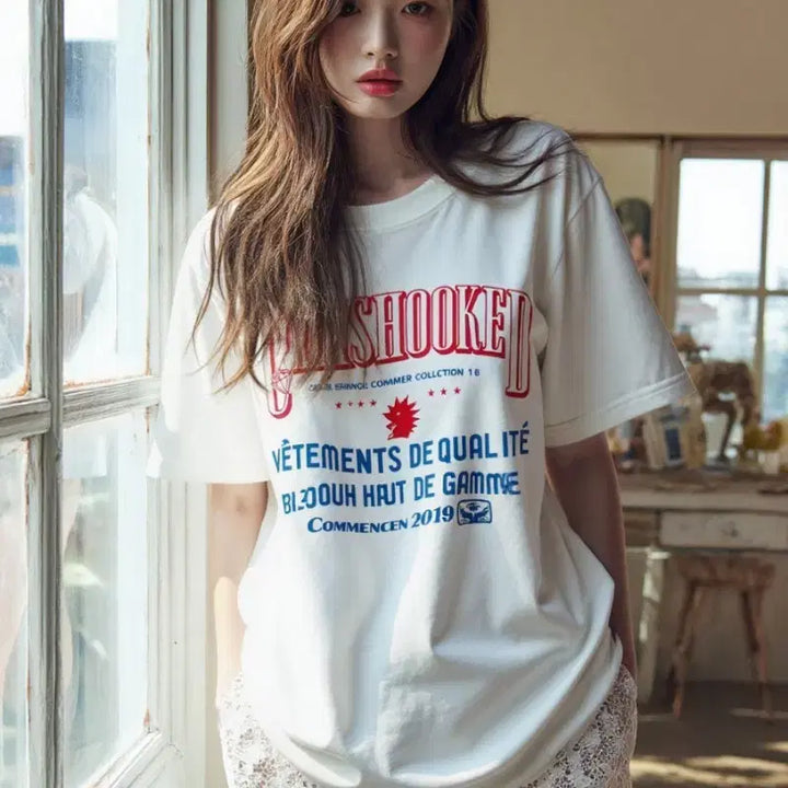 [BUNJANG] CASHHOOKED White Short Sleeve T-shirt / CASHHOOKED 화이트 반팔 티셔츠