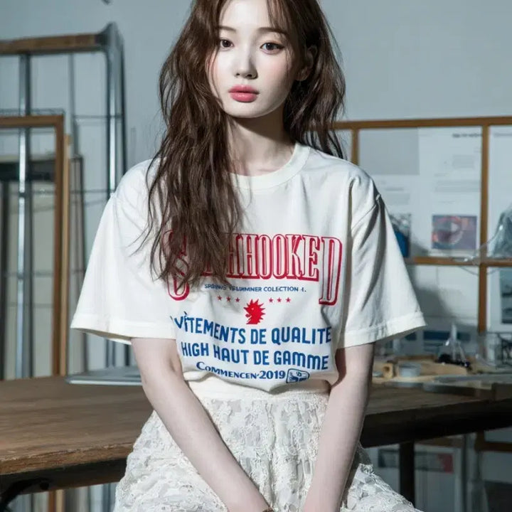 [BUNJANG] CASHHOOKED White Short Sleeve T-shirt / CASHHOOKED 화이트 반팔 티셔츠