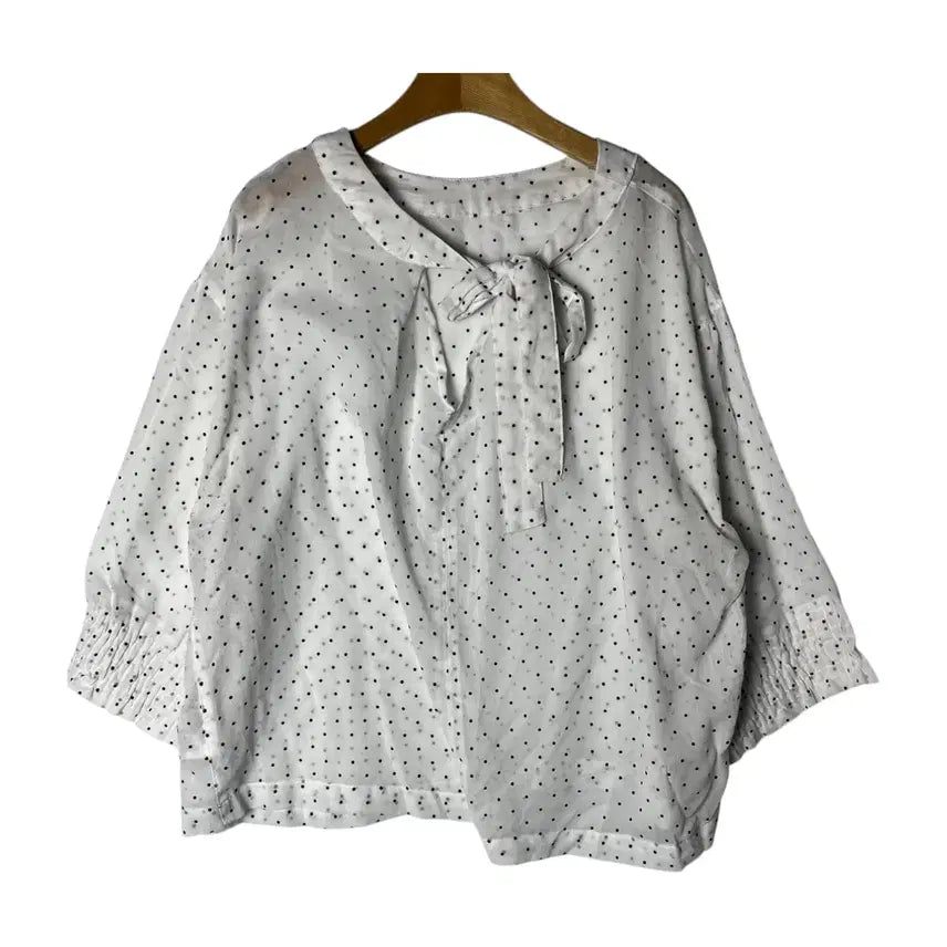 [BUNJANG] Earth Music Ecology Dot See-through Blouse / [Earth music] 어스앤뮤직에콜로지 도트 시스루 블라우스