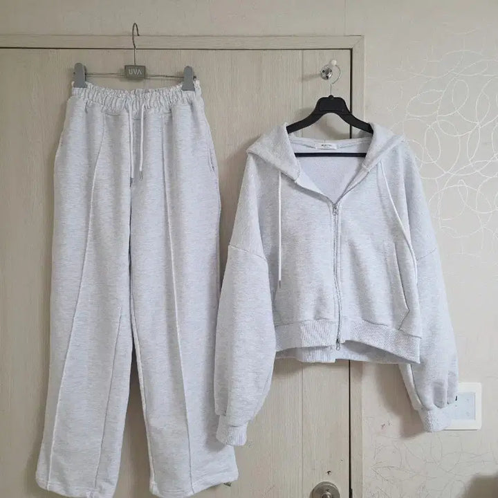 [BUNJANG] Melange Training Suit Set Hoodie Zip-up and Pants / 멜란지 트레이닝복 세트 후드집업 팬츠