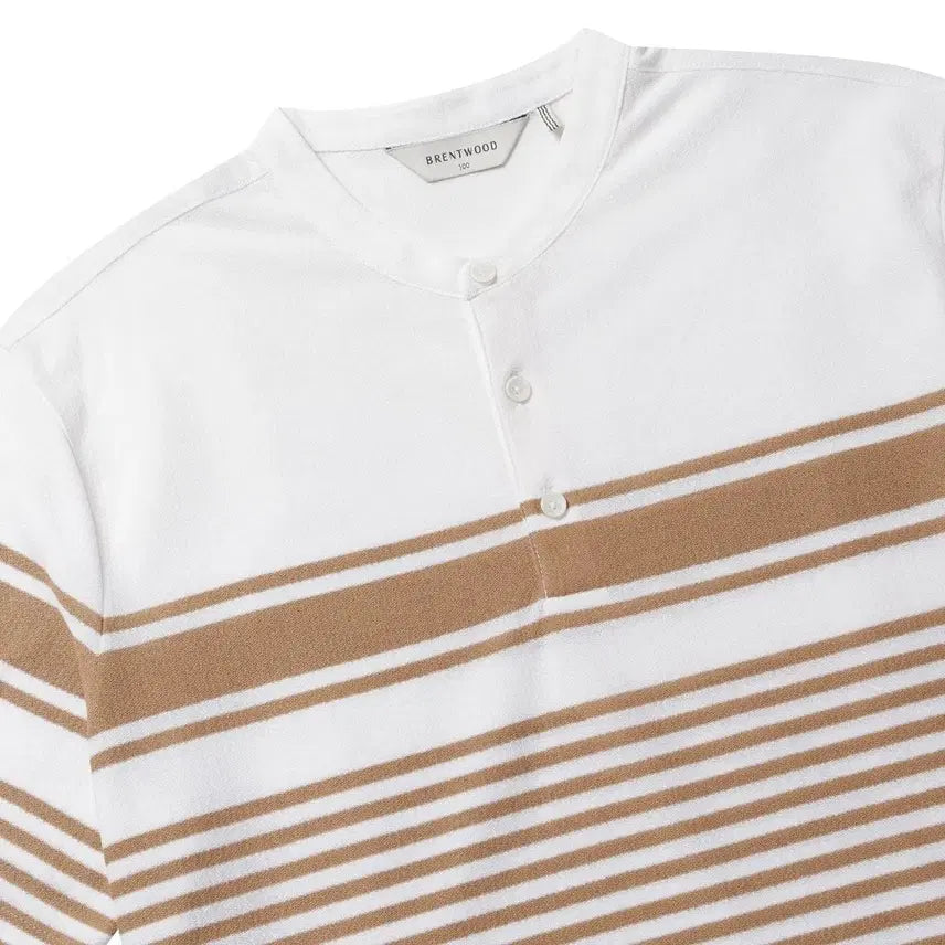 [BUNJANG] Brentwood Striped Henley Neck T-shirt / 브렌우드 티셔츠 새제품