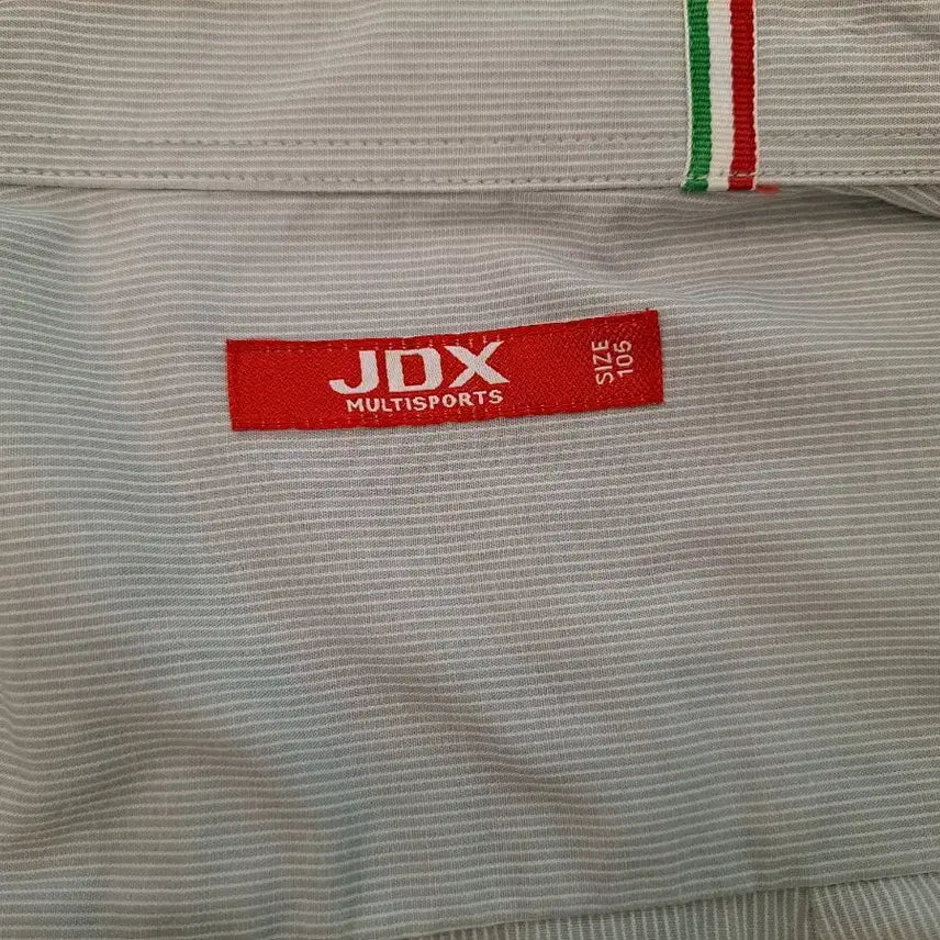 [BUNJANG] JDX Striped Long Sleeve Shirt Denim 105 / JDX 스트라이프 긴팔 셔츠 데님 배색 105