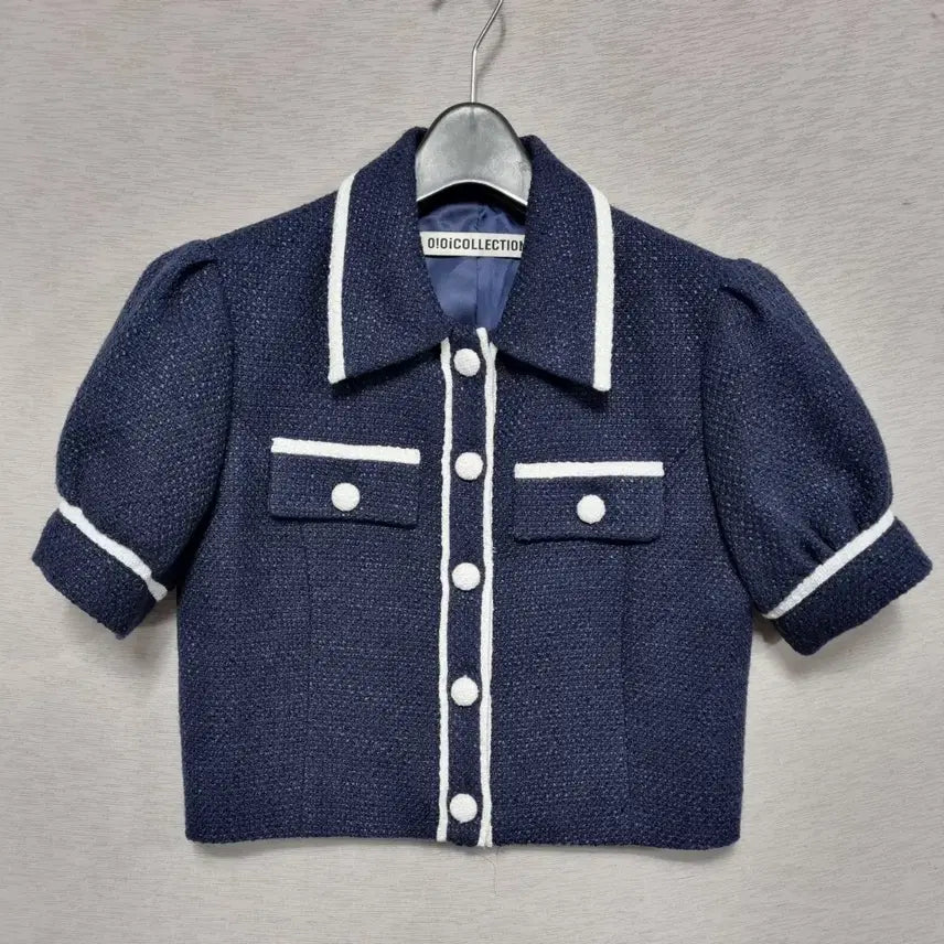 [BUNJANG] OiOi Collection Cropped Jacket (Navy) - Women&