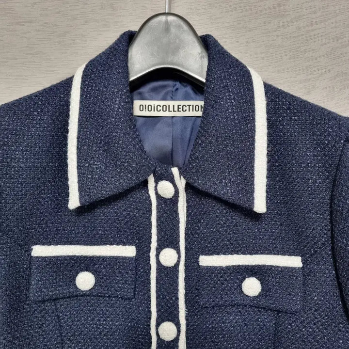 [BUNJANG] OiOi Collection Cropped Jacket (Navy) - Women&