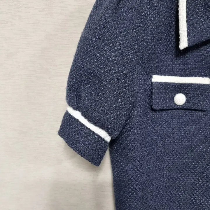 [BUNJANG] OiOi Collection Cropped Jacket (Navy) - Women&