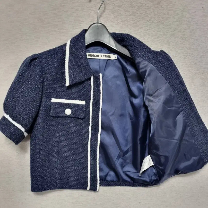 [BUNJANG] OiOi Collection Cropped Jacket (Navy) - Women&