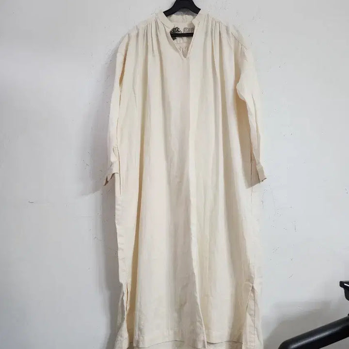 [BUNJANG] Ivory Long Shirt Dress / 아이보리 롱 원피스 셔츠형