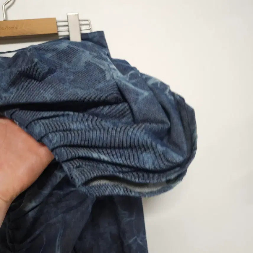 [BUNJANG] LINISS Shirred Denim Pattern Pants / 리니스(LINISS) 셔링 데님 패턴 팬츠 와이드 유니크 디자이너 팬츠