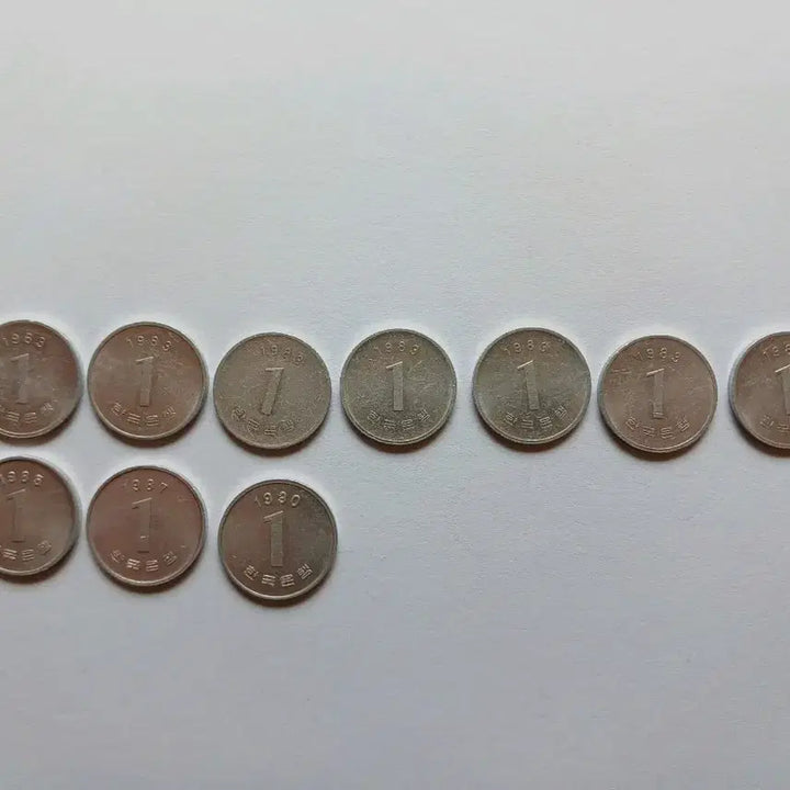 [SOLD OUT] 1980년대, 1990년 1원 동전 10개 일괄