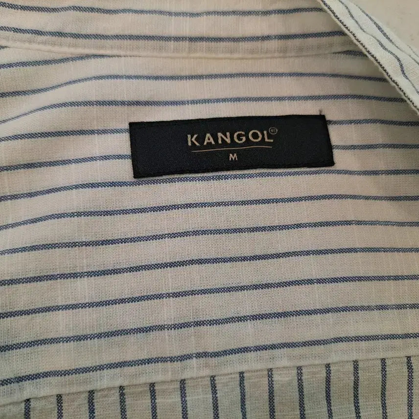 [BUNJANG] Kangol Striped Henley Shirt M / 캉골 스트라이프 헨리넥 셔츠 M