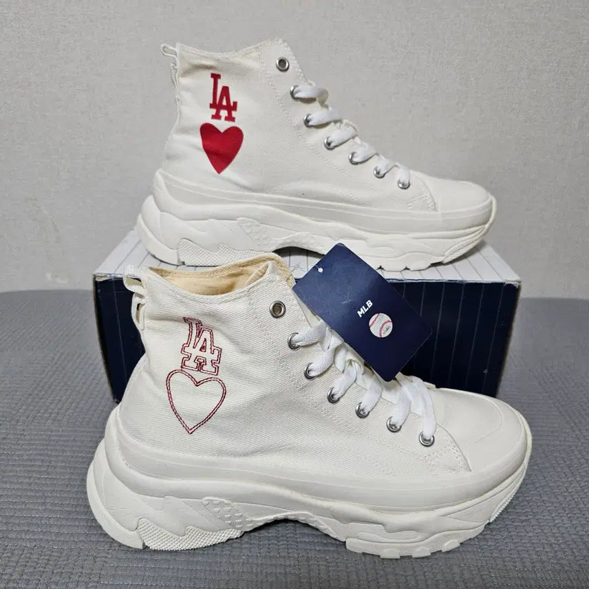 [BUNJANG] MLB Chunky LA Dodgers High Sneakers / MLB 스니커즈 청키 LA 다저스 하이