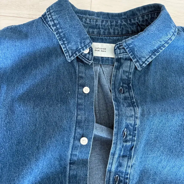 [BUNJANG] Lafayette Store Denim Shirt / 라퍼지스토어 오버사이즈 긴팔 데님셔츠 청남방 팝니다