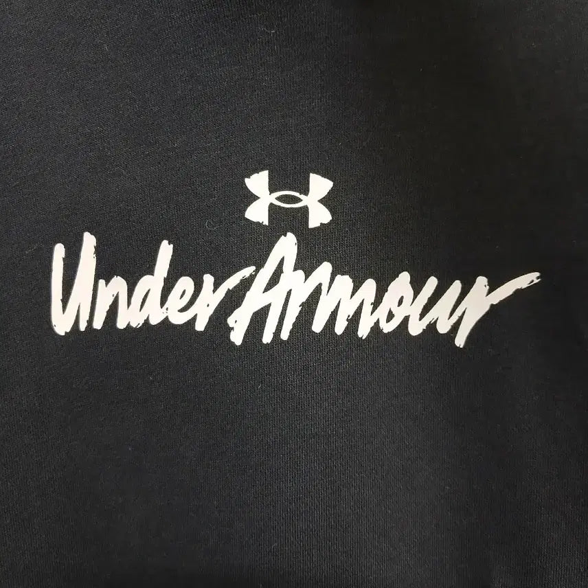 [BUNJANG] Under Armour Logo Printed Black Hoodie / 언더아머 블랙 후드티 로고 프린팅