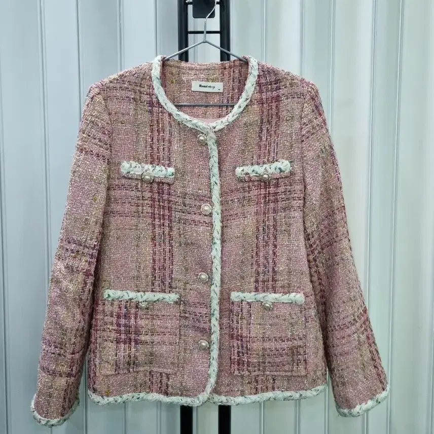 [BUNJANG] Romi Story Pink Tweed Jacket / Romi Story 핑크 트위드 자켓