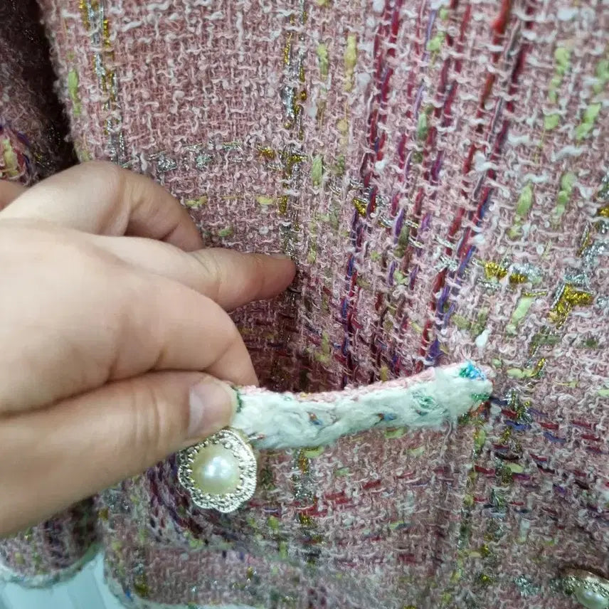 [BUNJANG] Romi Story Pink Tweed Jacket / Romi Story 핑크 트위드 자켓