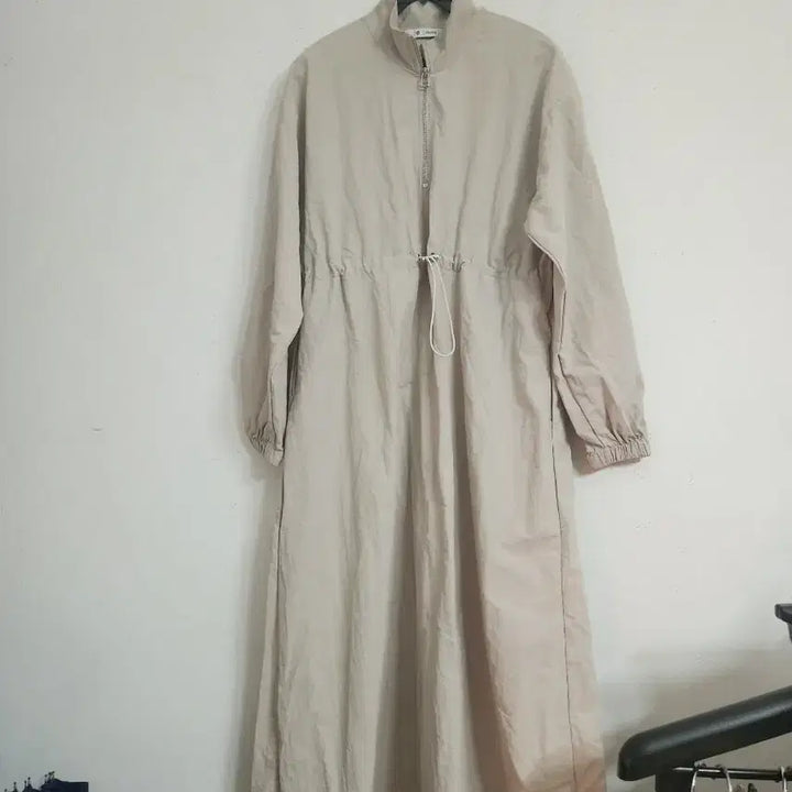 [BUNJANG] Long Beige 77 Zip-up Dress / 짚업 롱 원피스 베이지77