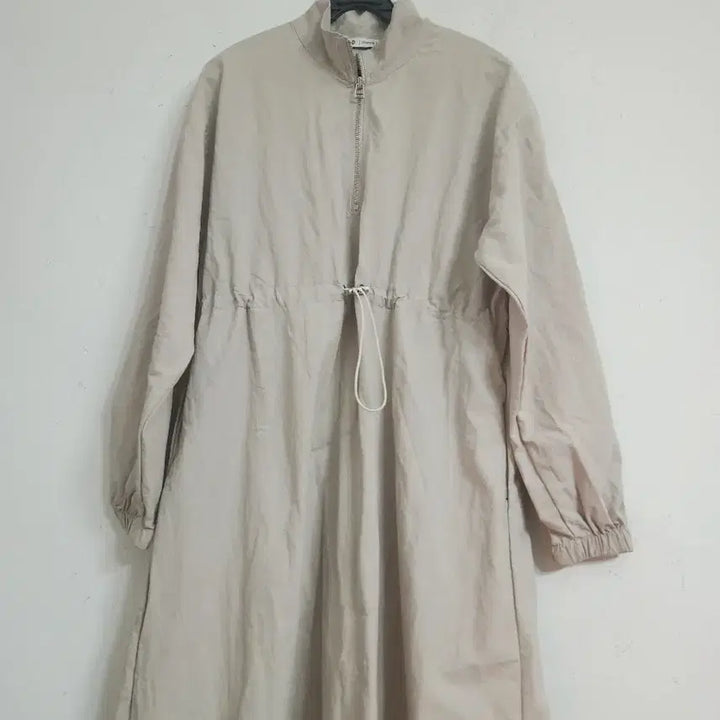 [BUNJANG] Long Beige 77 Zip-up Dress / 짚업 롱 원피스 베이지77