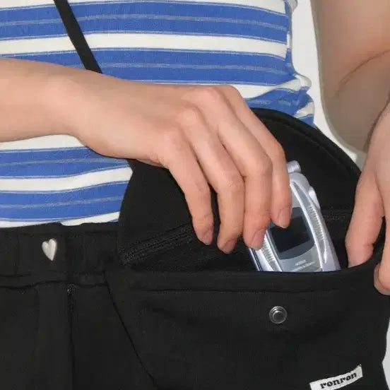 [BUNJANG] Ron Ron Mini Pocket Bag Set Black Long Skirt / 론론 미니 포켓 백 세트 블랙 롱스커트 새상품