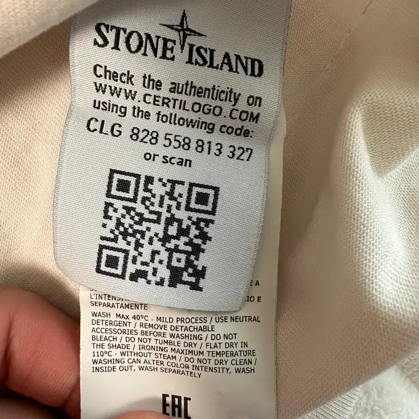 [BUNJANG] Stone Island Long Sleeve White / M) 스톤아일랜드 롱슬리브 화이트