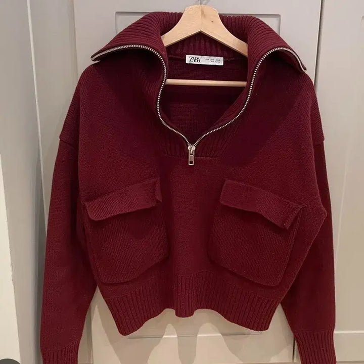 [BUNJANG] ZARA High Neck Half-Zip Knit Sweater / 자라 하이넥 반집업 니트