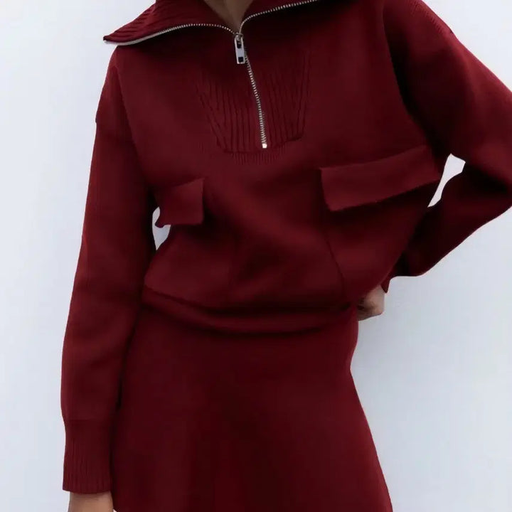 [BUNJANG] ZARA High Neck Half-Zip Knit Sweater / 자라 하이넥 반집업 니트