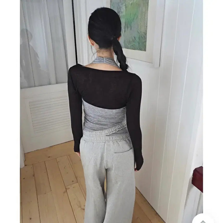 [BUNJANG] 그레이 홀터넥 레이어드 나시 set / 그레이 홀터넥 레이어드 나시 set