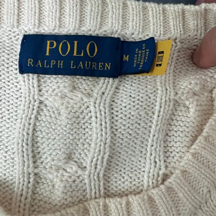 [BUNJANG] Polo Cable Knit Sweater Ivory M / 병행x 정품 폴로 케이블니트 아이보리