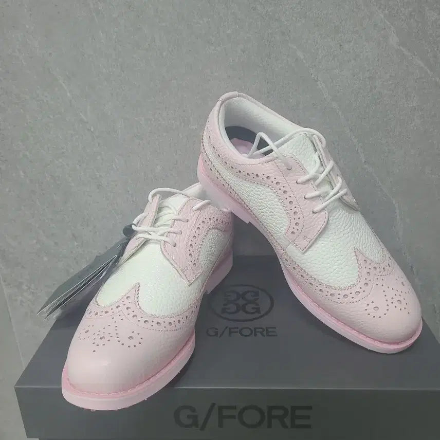 [BUNJANG] G/FORE Wingtip Golf Shoes (Pink/White) / 지포어(정품)윙팁 골프화 핑크/화이트 230/235