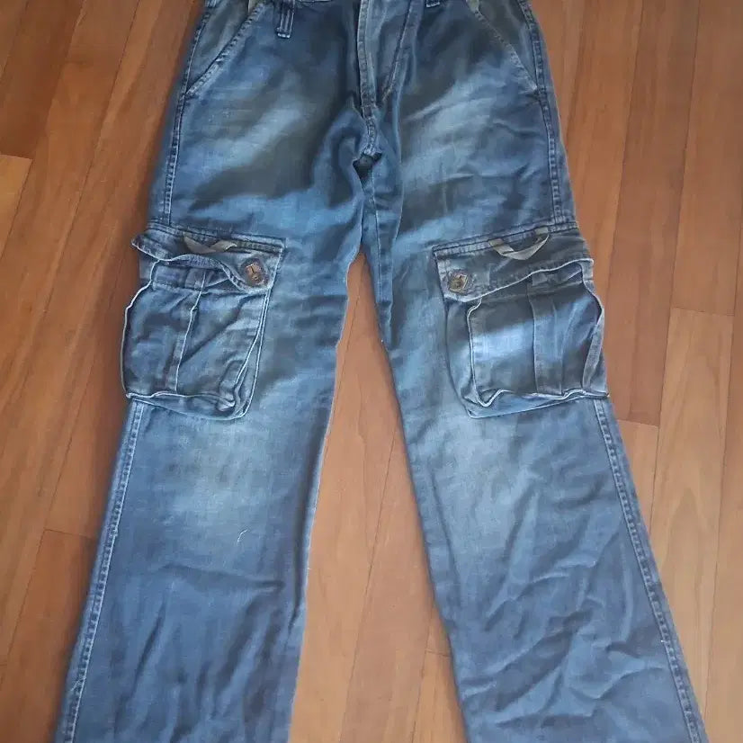 [BUNJANG] ENERGIE Denim Cargo Pants / ENERGIE 데님 카고 새바지 허리 88cm