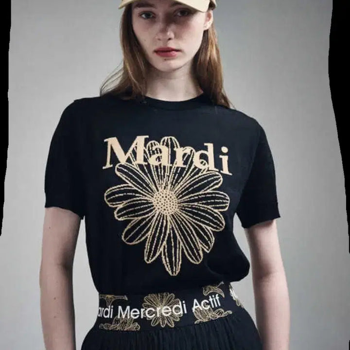 [BUNJANG] Mardi Mercredi Short Sleeve Knit Black / 마르디 메크르디 반팔 니트 블랙