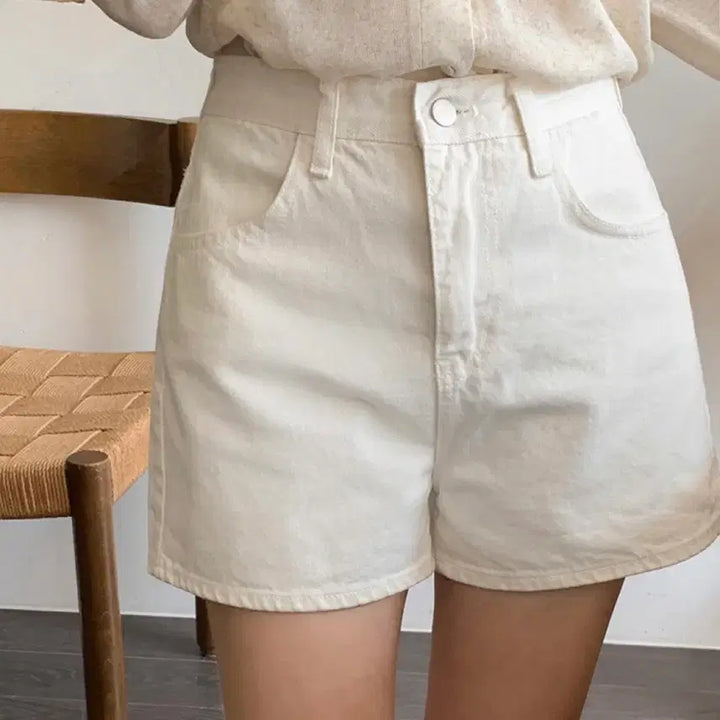 [BUNJANG] Ganesra Ordinaire Stunning Ivory Short Denim White Shorts / 가내스라 오디네르 스터닝 아이보리 숏데님 흰반바지 화이트팬츠