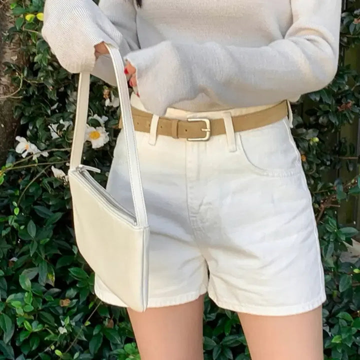 [BUNJANG] Ganesra Ordinaire Stunning Ivory Short Denim White Shorts / 가내스라 오디네르 스터닝 아이보리 숏데님 흰반바지 화이트팬츠
