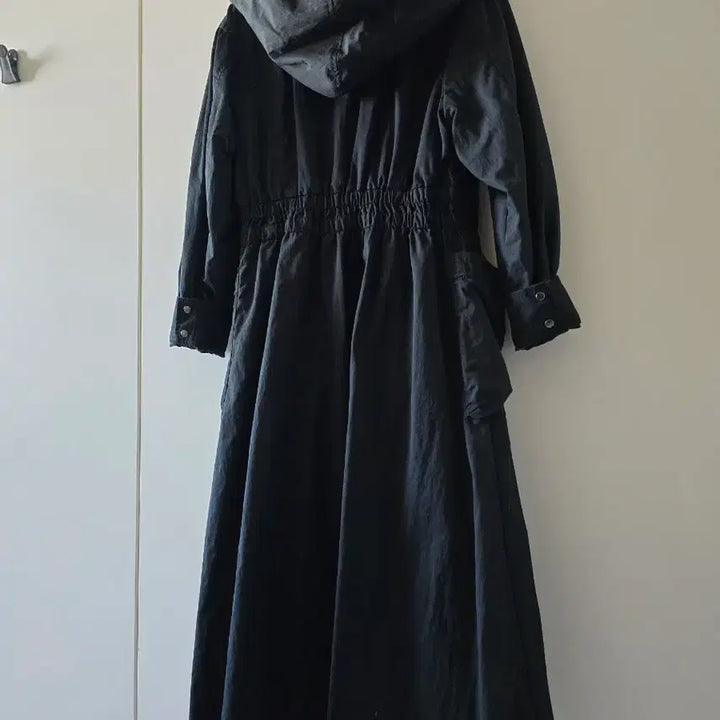 [BUNJANG] Egoist Black Hooded Long Parka Jacket / 블랙 후드 롱 야상 점퍼 에고이스트