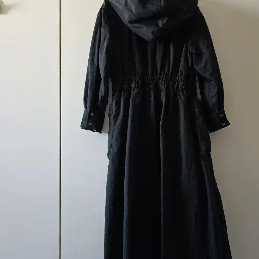 [BUNJANG] Egoist Black Hooded Long Parka Jacket / 블랙 후드 롱 야상 점퍼 에고이스트