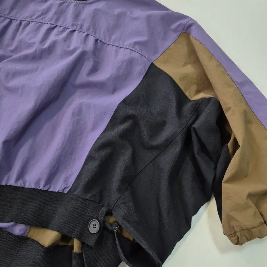 [BUNJANG] Oversized Color Block T-shirt Windbreaker / 오버핏 꾸안꾸 배색 티셔츠 바람막이