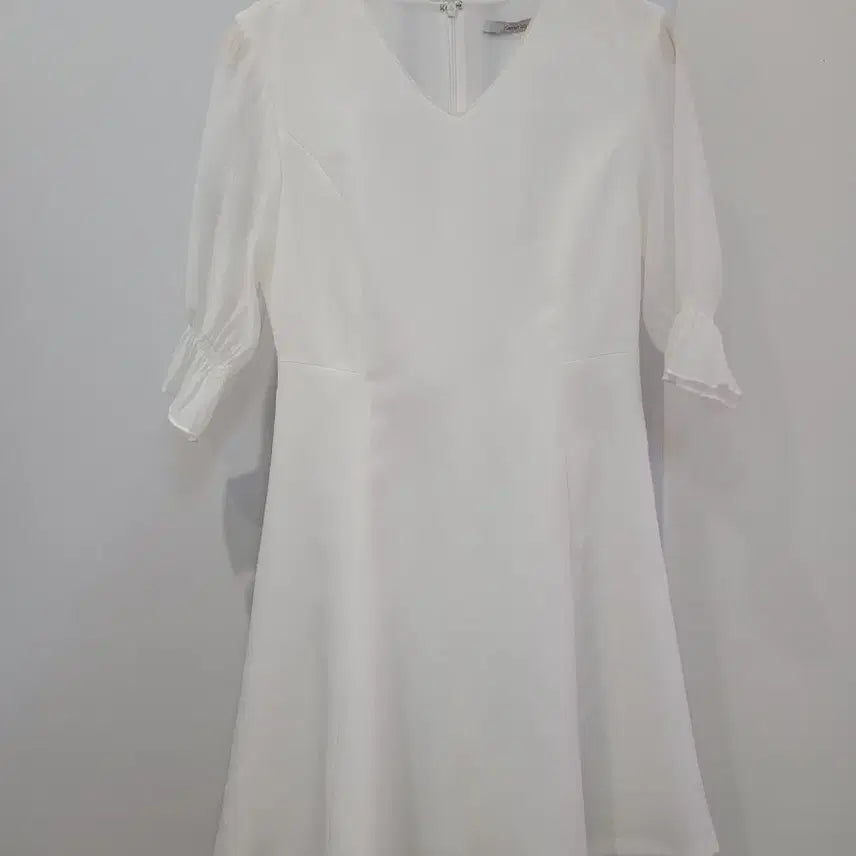[BUNJANG] Kenneth Lady White Chiffon Sleeve Dress Size 55 / 케네스레이디 화이트 쉬폰 소매 원피스 55사이즈