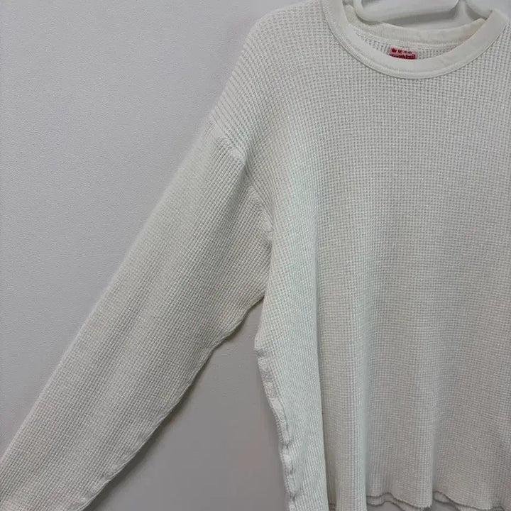 [BUNJANG] White Waffle Long Sleeve T-Shirt (Size M) / 화이트 와플 긴팔 티셔츠 M