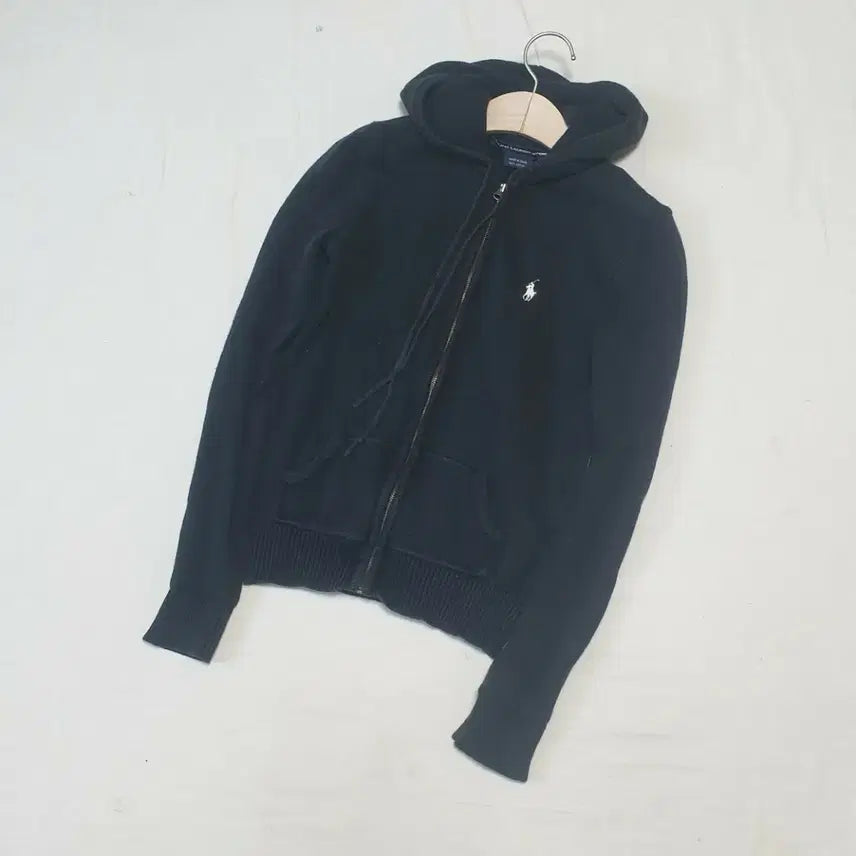 [BUNJANG] Polo Black Hooded Knit Zip-up Women&