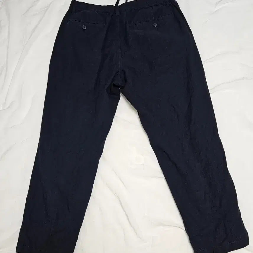 [SOLD OUT] 유니클로 네이비 색상 남성 린넨 밴딩 앵클 팬츠 바지 M(78~84cm)