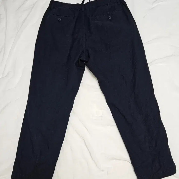 [SOLD OUT] 유니클로 네이비 색상 남성 린넨 밴딩 앵클 팬츠 바지 M(78~84cm)