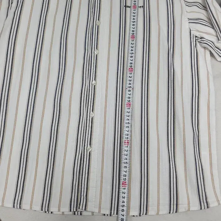 [BUNJANG] Carhartt WIP Quentin Seersucker Stripe Short Sleeve Shirt L / 칼하트 wip 반팔 셔츠 퀜틴 시어서커 스트라이프 남방 L