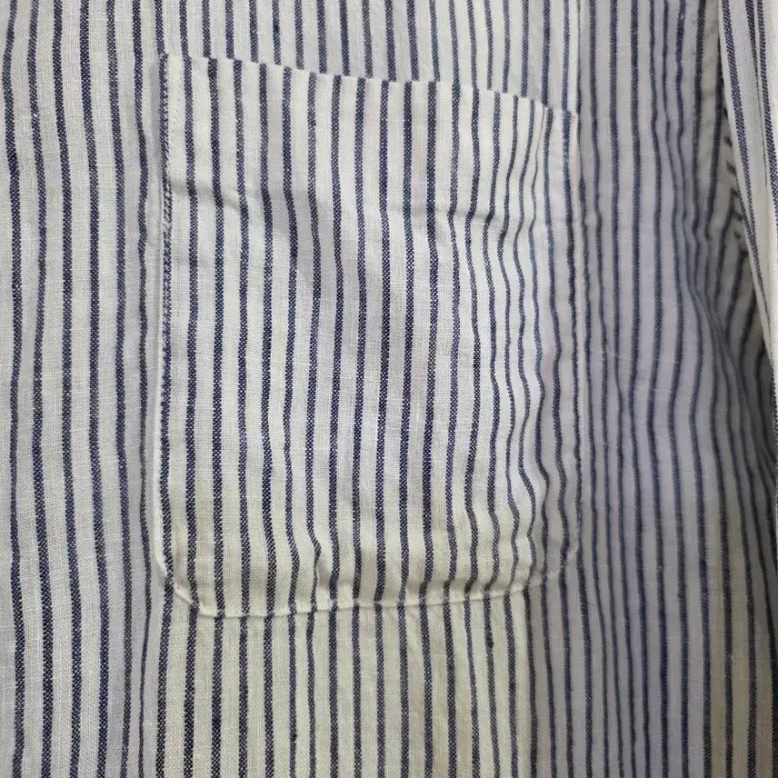[BUNJANG] Linen Striped Shirt / 봄 여름  마  린넨 고급스러운  남방셔츠  가슴단면